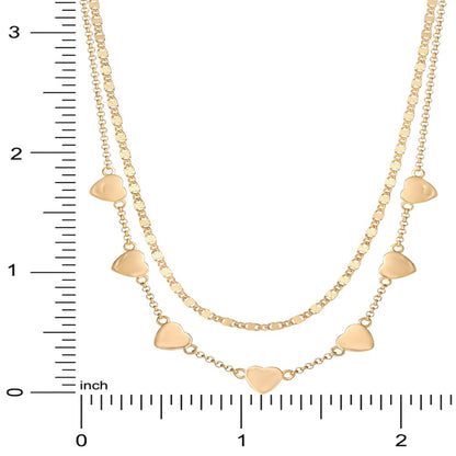  Women’s Gold Plated Sterling Silver 2 Piece Necklace Set