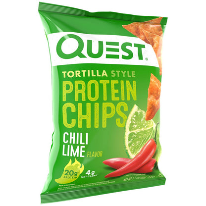 Quest Nutrition, Tortilla Style Protein Chips, Low Carb, High Protein, Chili Lime, 1.1 oz