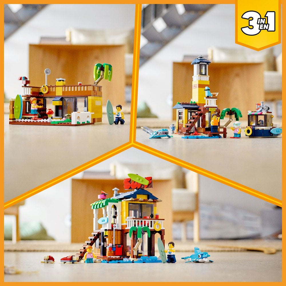 LEGO Creator 3 in 1 Multicolor Beach House, Transform from Surf Shack to Lighthouse to Pool House