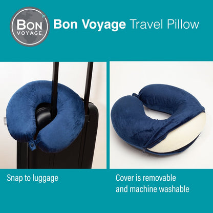 Bon Voyage® Classic Memory Foam Travel Neck Pillow, Grey