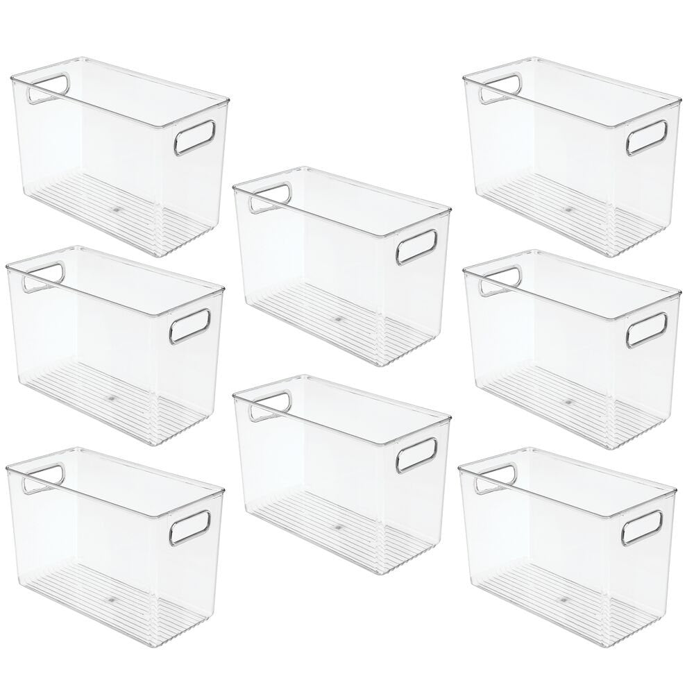 Mdesign Plastic Household Cubby Storage Organizer Container Bin - 8 Pack - Clear