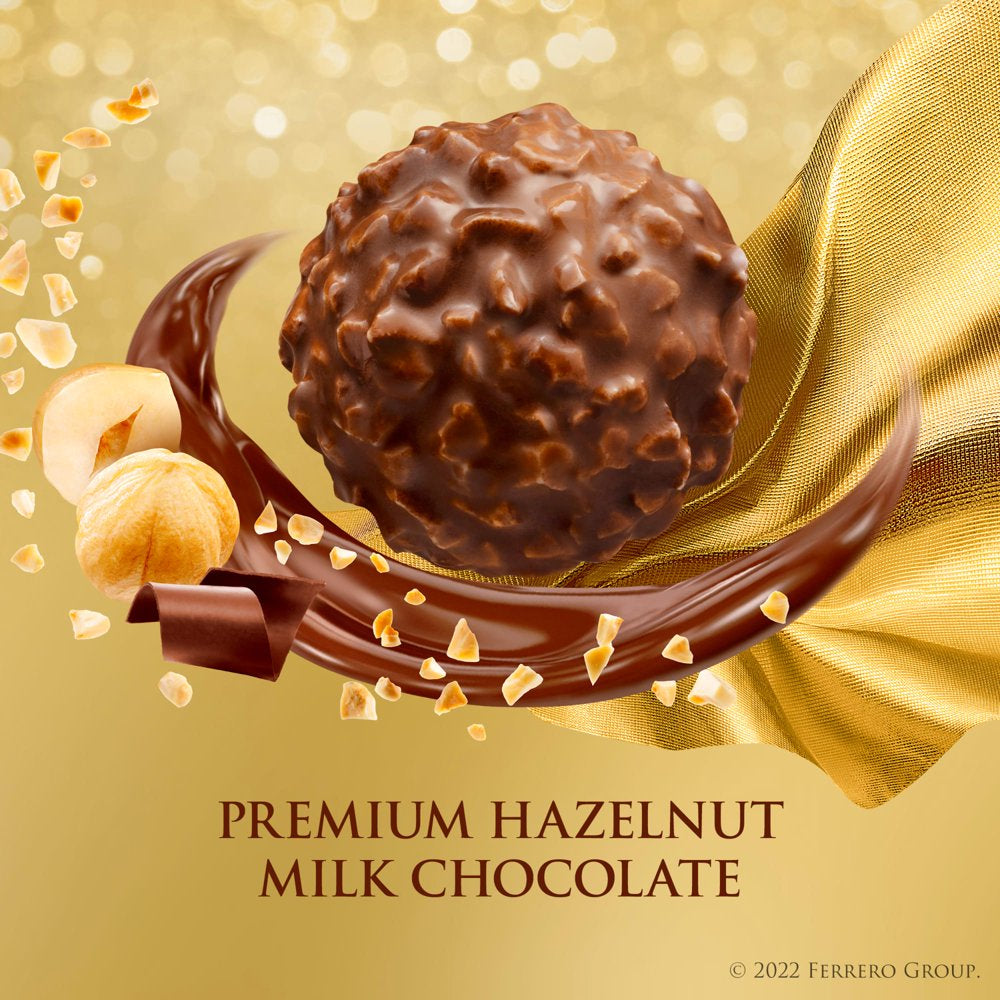 Ferrero Rocher Premium Gourmet Milk Chocolate Hazelnut, Individually Wrapped Candy, 16 Count