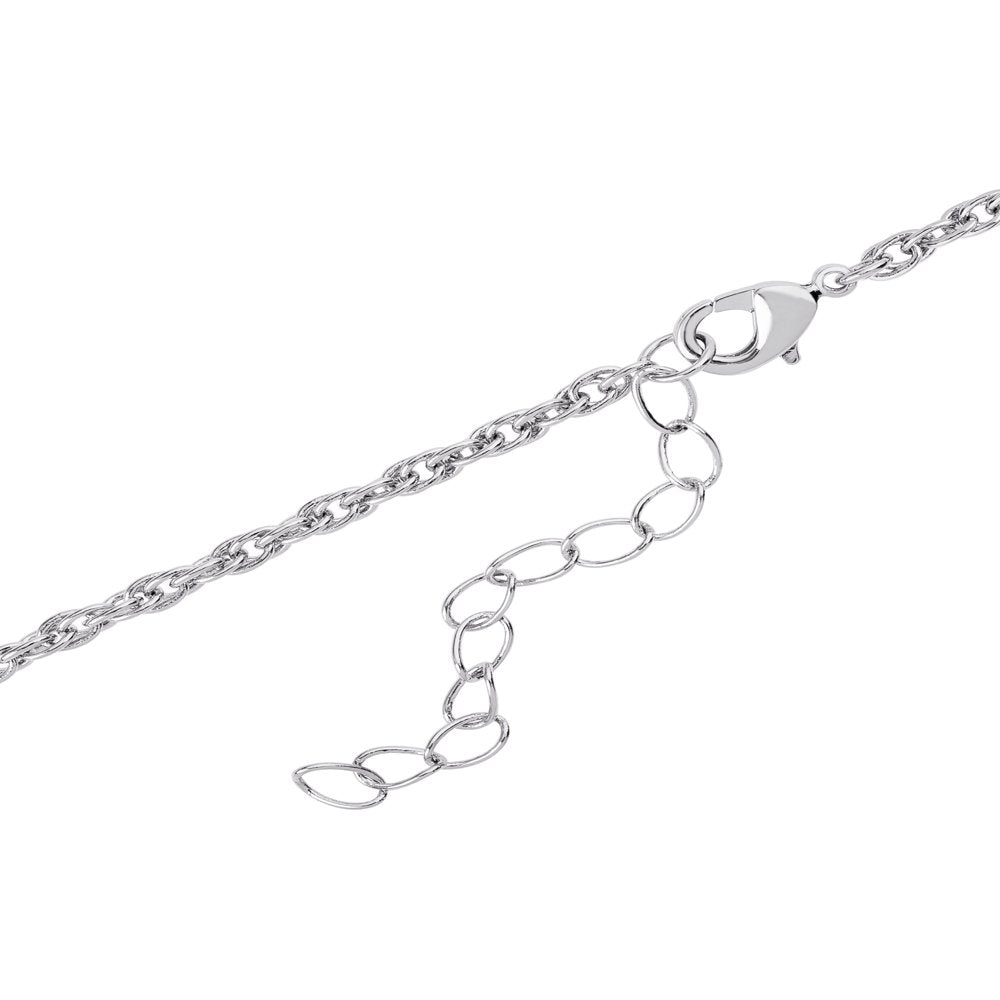  Women's Sterling Silver and Cubic Zirconia Statement Necklace