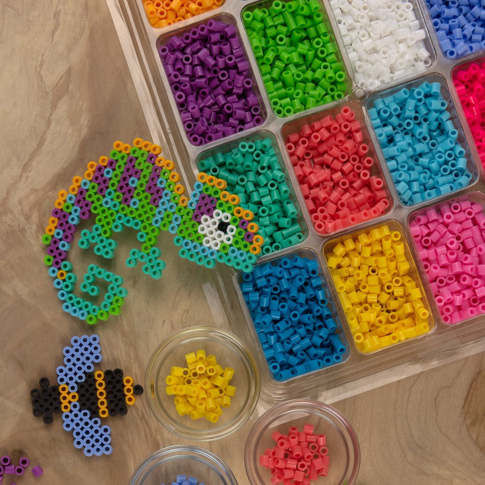  4,000 Bead Tray With Idea Book and Pegboard, Ages 6 and Up, 4003 Pieces, Kid and Adult Craft Kit