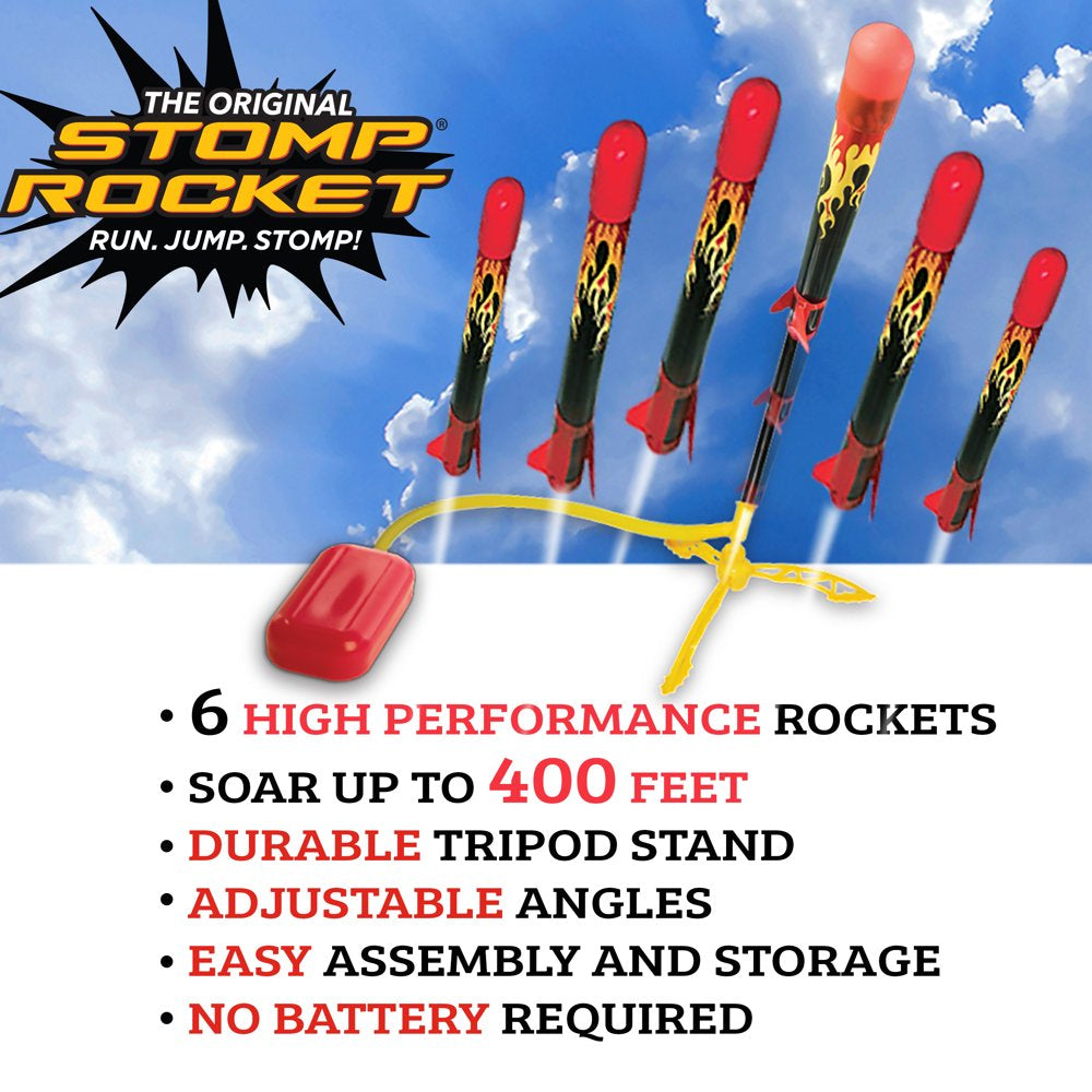 Stomp Rocket® Original X-treme Rocket Launcher for Kids, Soars 400 Ft, 6 Foam Rockets and Adjustable Launcher, Gift for Boys or Girls Age 9+