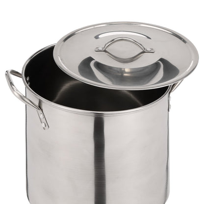 12-Qt Stainless Steel Stock Pot with Metal Lid