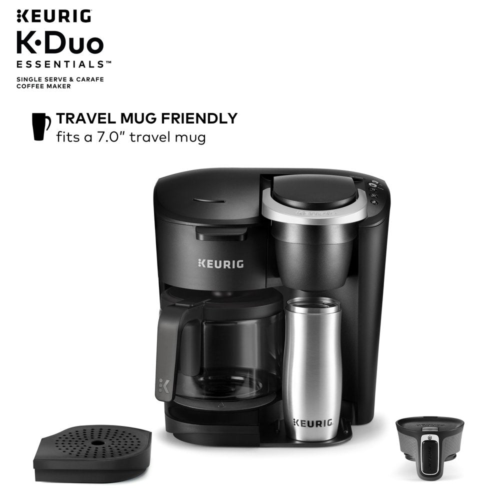 Keurig K-Duo Essentials Black Single-Serve K-Cup Pod Coffee Maker, Black