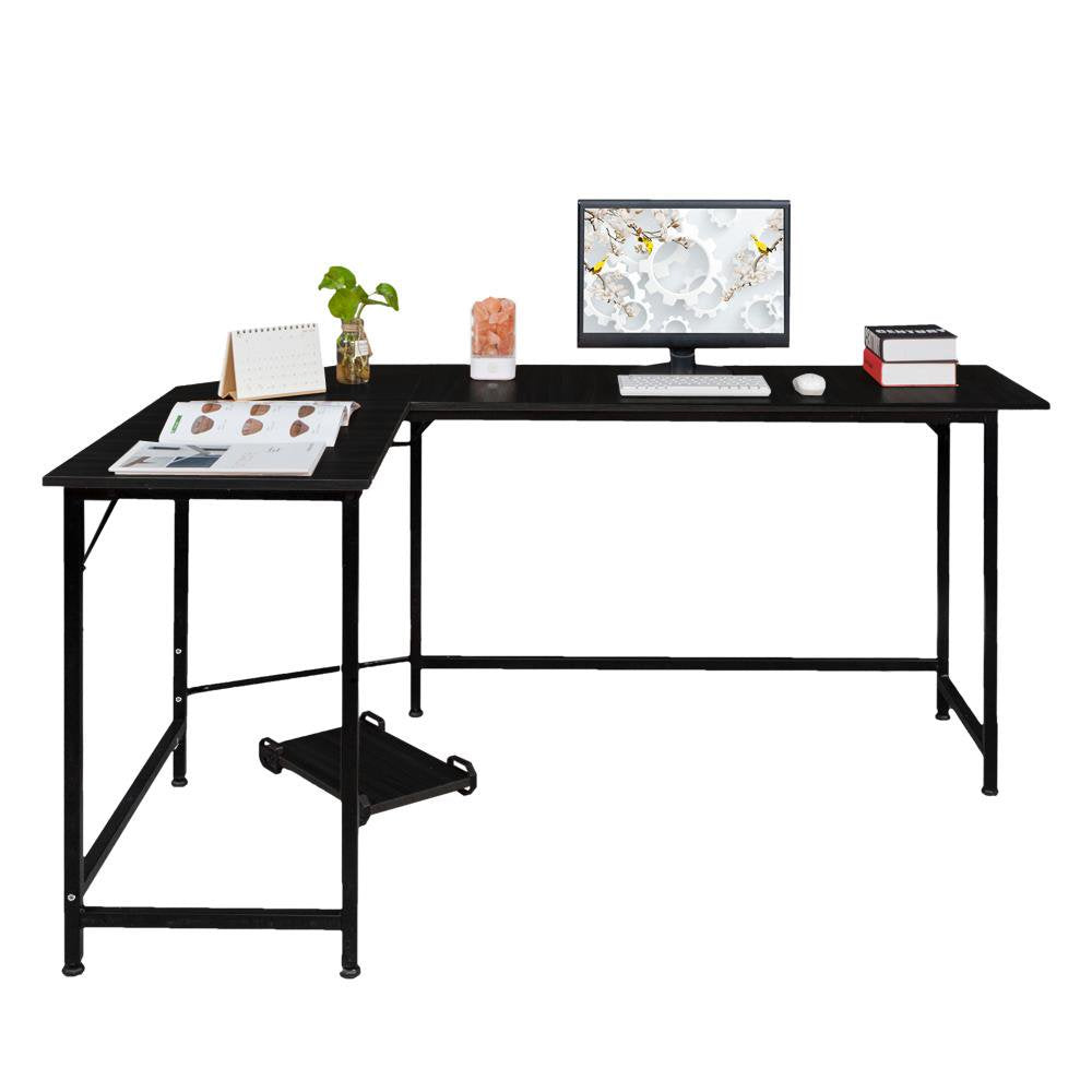 Ktaxon L-Shaped Computer Desk Corner PC Latop Table Study Office Workstation Black