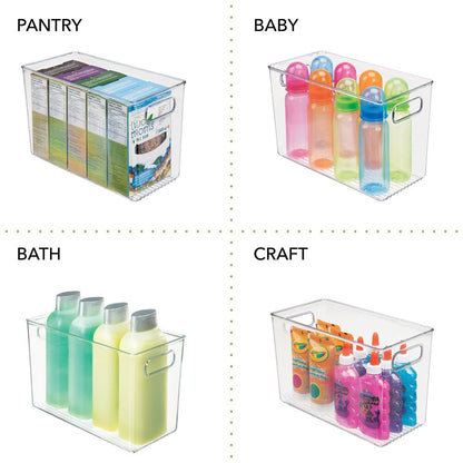 Mdesign Plastic Household Cubby Storage Organizer Container Bin - 8 Pack - Clear