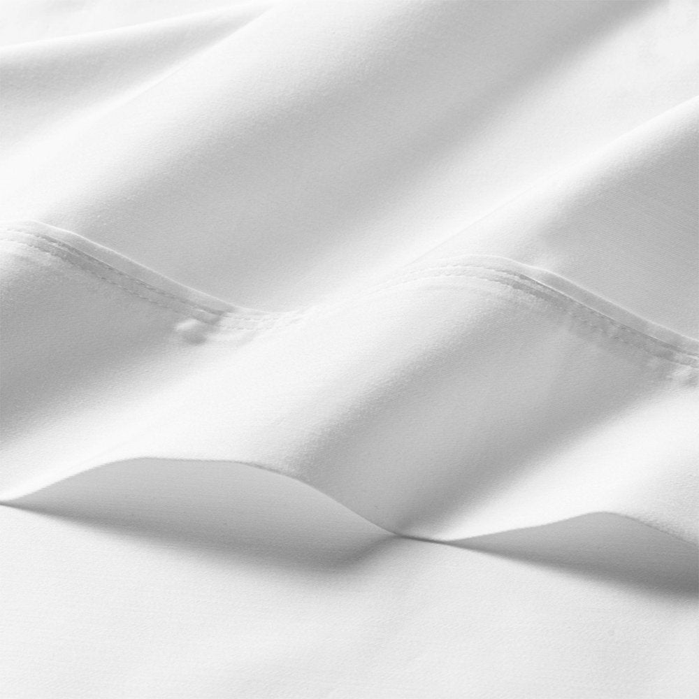 Color Sense 100% Cotton Percale Sheet Set Queen White