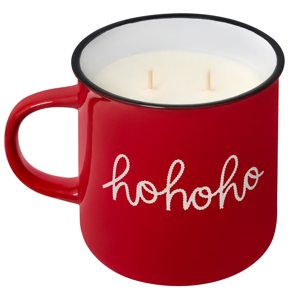 Mainstays Reusable 13oz HoHoHo Mug Scented Candle, Happy Holly Days