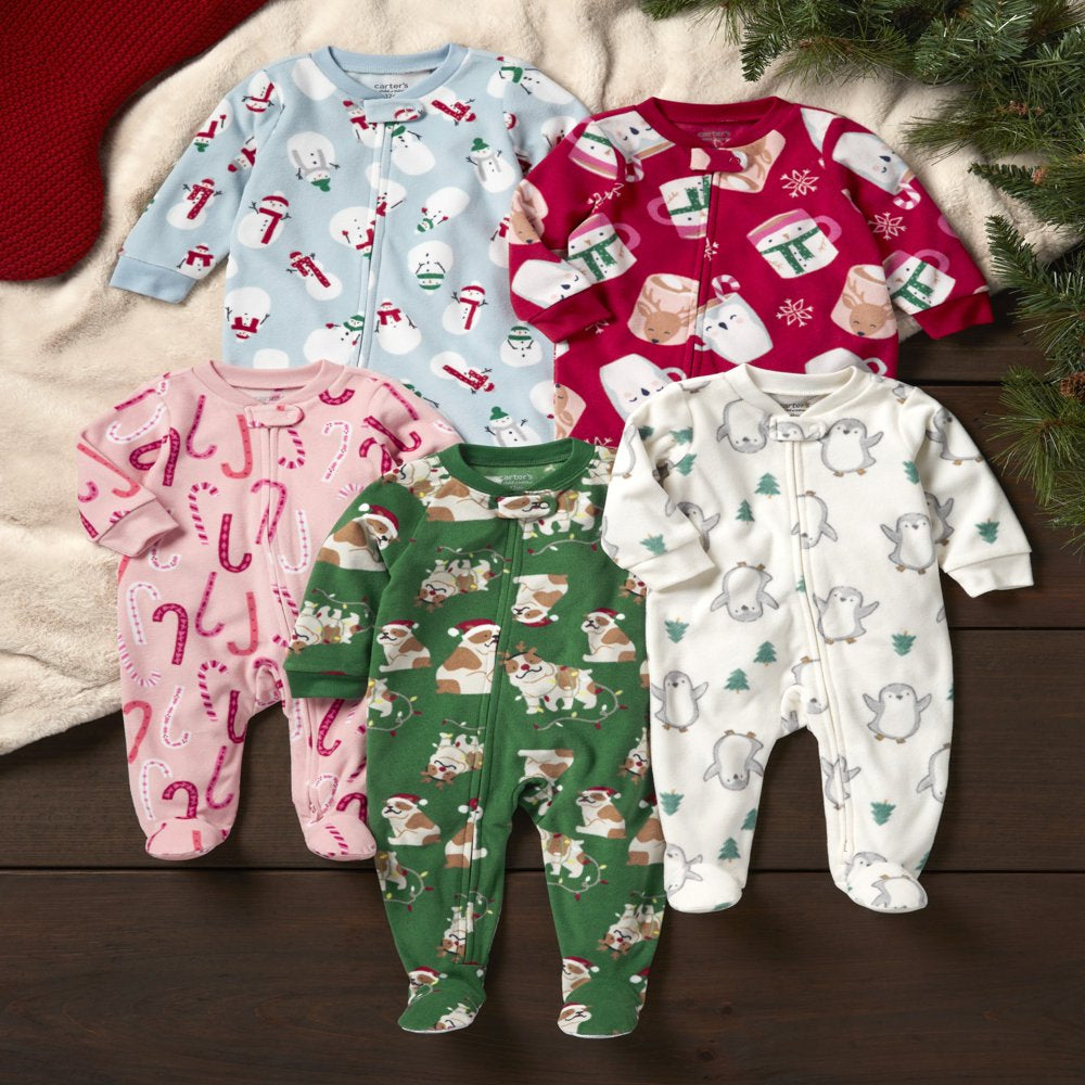 Carter's Child of Mine Baby and Toddler Holiday One-Piece Pajamas, Sizes 0-5T