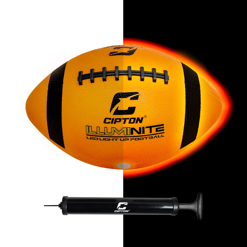 Cipton Light Up Official Size Football Water Resistant Football W/ Pump