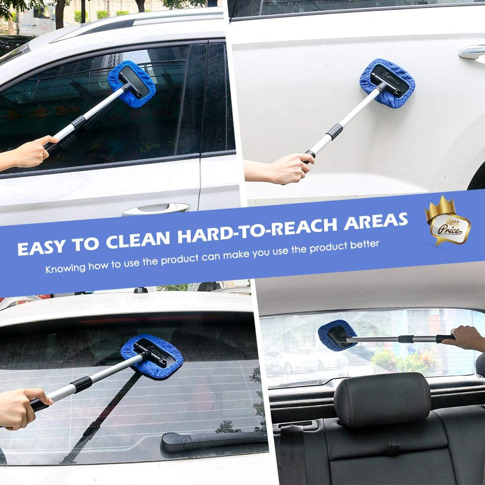 Car Wash Kit, Windshield Cleaner Glass Cleaning Tool, Cleaner for Car Window, Blue