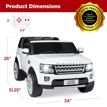 Best Choice Products 12V 3.7 MPH 2-Seater Licensed Land Rover Ride On Car Toy w/ Parent Remote Control - White