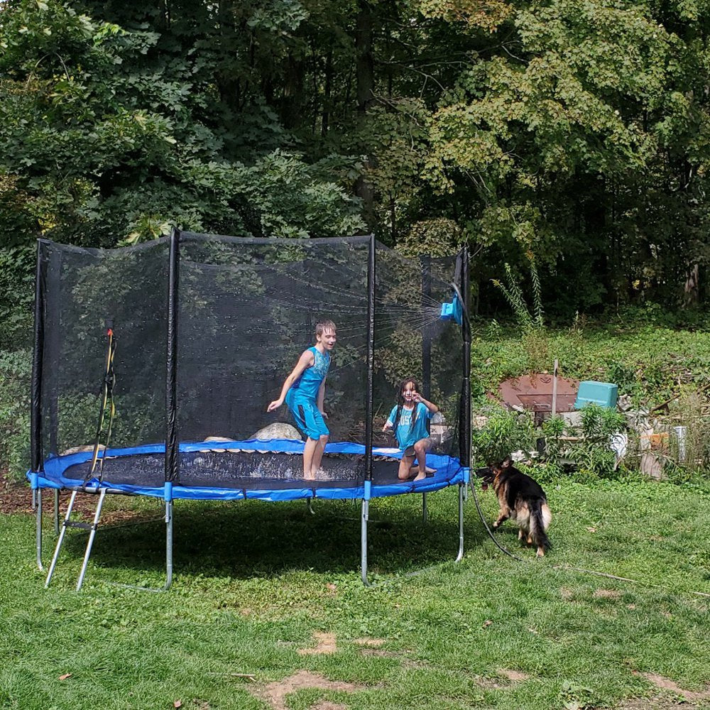 Doufit 10FT Trampoline Jump Recreational Backyard Trampolines Weight Capacity 330lbs with Safe Enclosure Net for 3-4 Kids Adults Indoor Outdoor, ASTM Approved