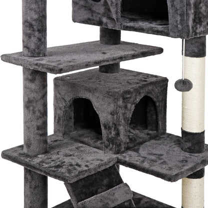 Zenstyle 53-in Cat Tree & Condo Scratching Post Tower, Dark Gray