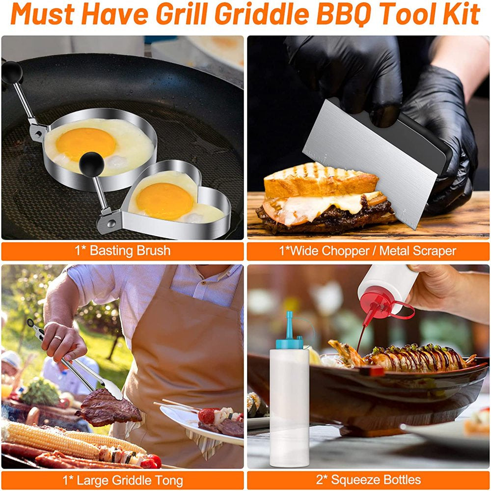 BBQ Set Grilling Tool Kit for Blackstone Griddle Accessories,14 Pieces BBQ Griddle Kit Grill Tools Set for Blackstone and Camp Chef