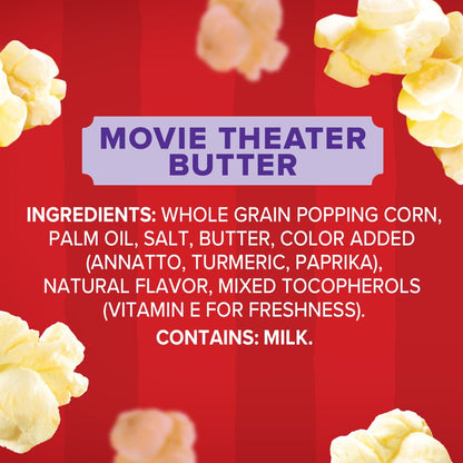 Orville Redenbachers Movie Theater Butter Microwave Popcorn 3.29 Oz. Tub