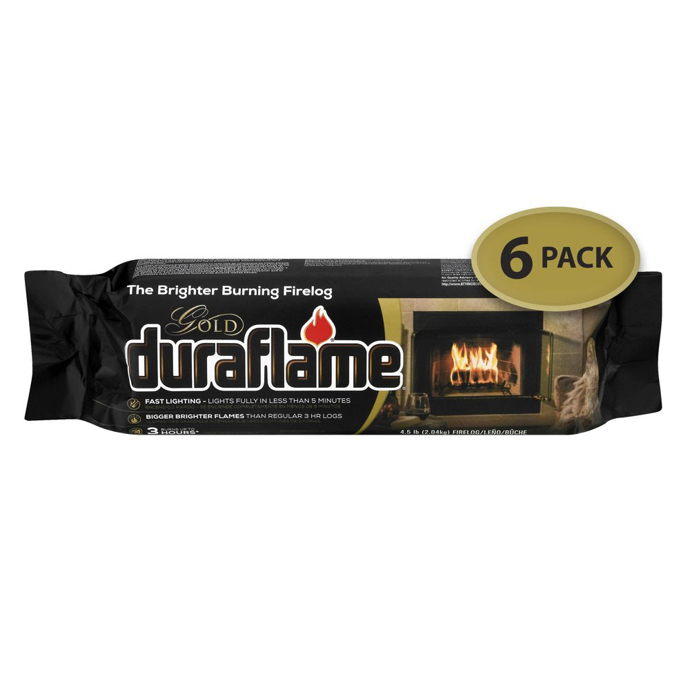 Duraflame Gold Ultra Premium 4.5lb Firelogs, 6-Pack Case, 3 Hour Burn