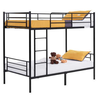 Zimtown Twin over Twin Steel Bunk Beds Frame Ladder Bedroom Dorm for Kids Adult Children