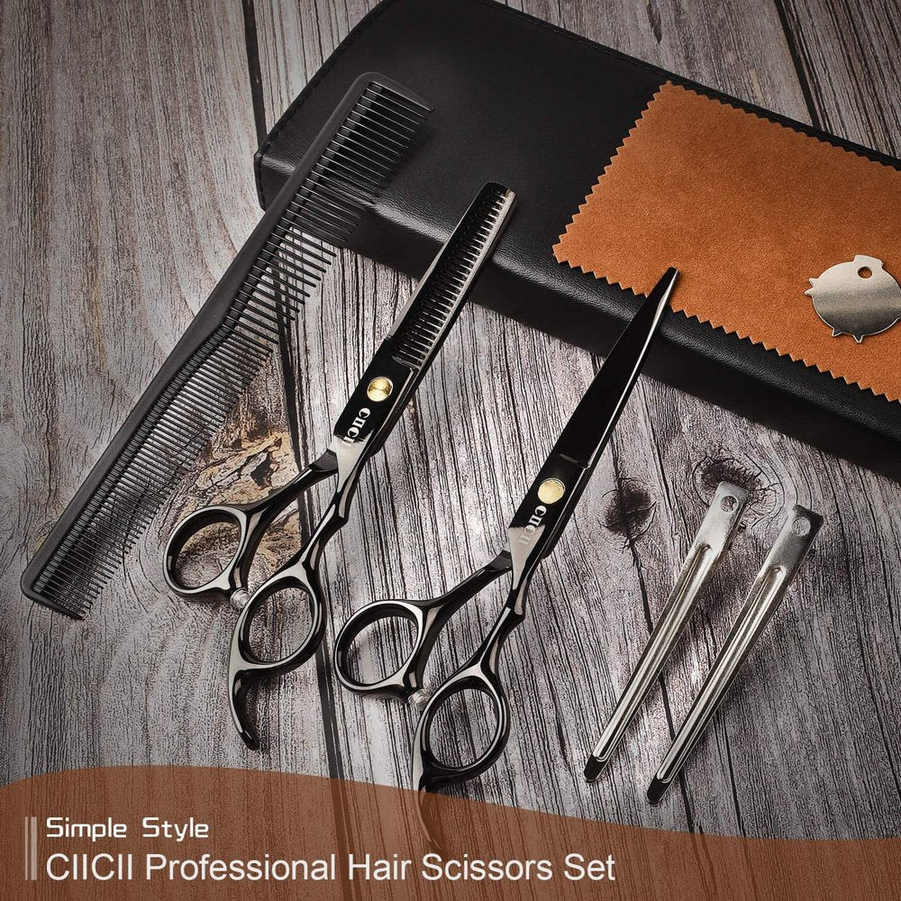 Hair Cutting Scissors Shears/Thinning/Set, CIICII 8 Pcs Professional Hairdressing Scissors Set