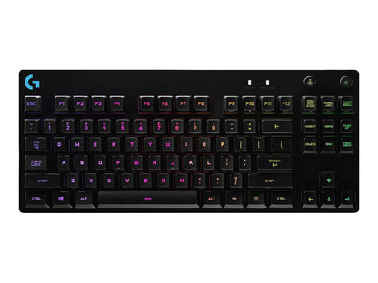 Logitech G PRO Mechanical Gaming Keyboard, Ultra Portable Tenkeyless Design, Detachable Micro USB Cable, 16.8 Million Color LIGHTSYNC RGB Backlit Keys