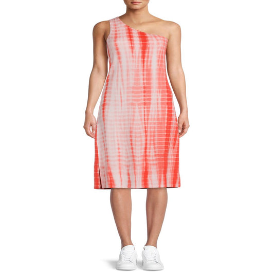 Time and Tru Women'S One-Shoulder Tie-Dye Dress