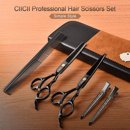 Hair Cutting Scissors Shears/Thinning/Set, CIICII 8 Pcs Professional Hairdressing Scissors Set