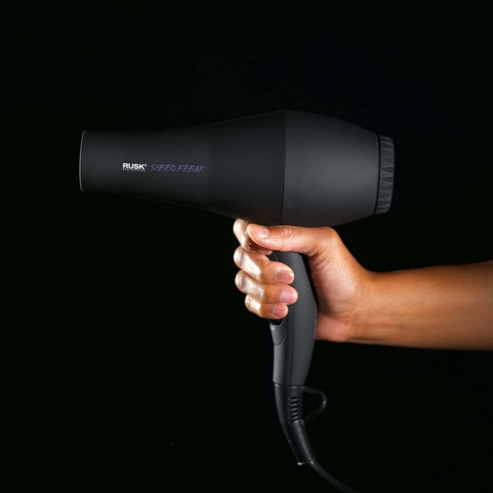 RUSK Speed Freak Professional Ceramic & Tourmaline Hair Dryer, Ionic, 2000 Watts, Black