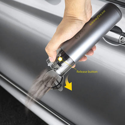 Lightweight Handheld Cordless Car Vacuum, Cleans All Surfaces and Spills, Includes 2-In-1 Brush and Crevice Extension Tool, USB Charging, Gray