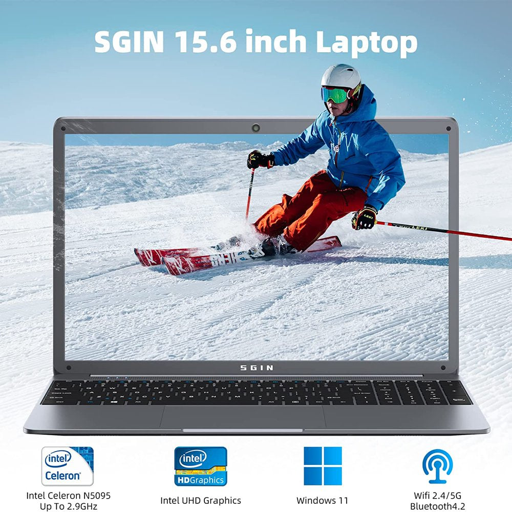 SGIN 15.6Inch Laptop 12GB DDR4 512GB SSD Windows 11 Laptop Computer with Intel Celeron N5095A up to 2.9Ghz Full HD 1920X1080 Laptops Computer