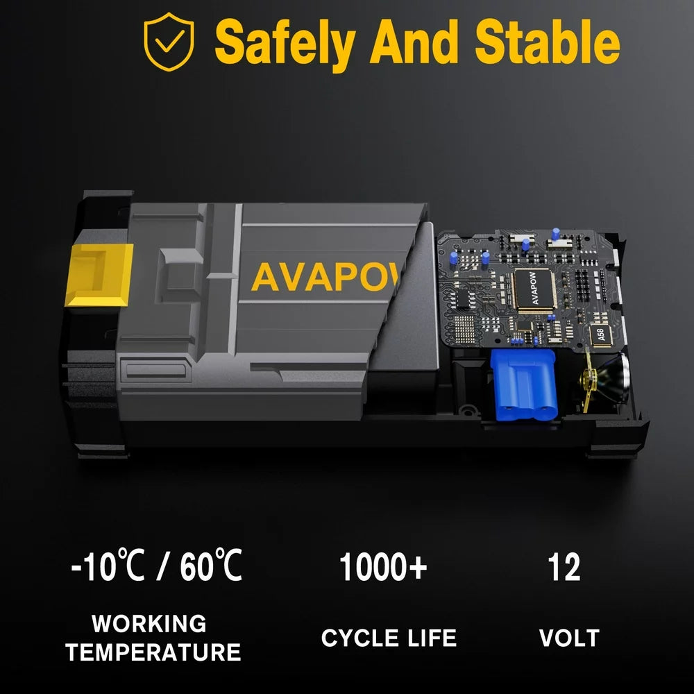 AVAPOW Car Jump Starter, 4000A Peak Battery Jump Starter , 2023 Upgraded Powerful Portable Battery Booster Power Pack, 12V Auto Jump Box with LED Light, USB Quick Charge 3.0 Yellow