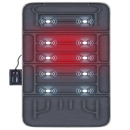 Comfier Full Body Seat Cushion Massager Mat with Heat Massage Chair Pad with 10 Vibration Motors & 2 Therapy Heating pad