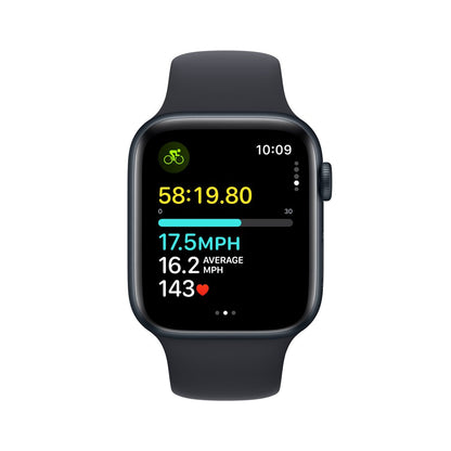 Apple Watch SE (2023) GPS 44mm Midnight Aluminum Case with Midnight Sport Band - M/L