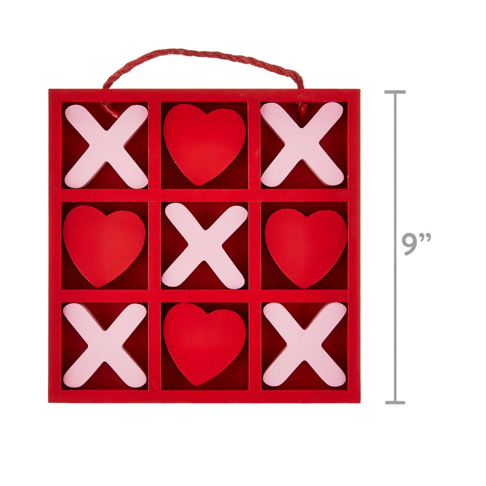 Valentine's Day Red & Pink Heart XOXO Tic Tac Toe Game, Table Decoration, 9.75 in, by Way To Celebrate