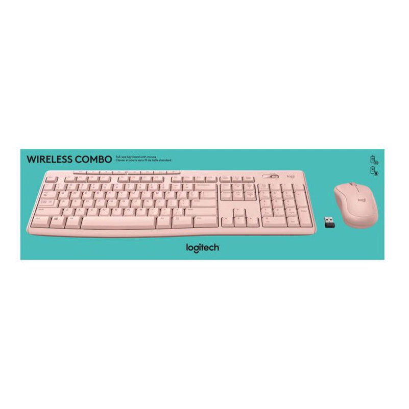 Wireless Keyboard and Mouse Combo for Windows, 2.4 GHz Wireless, Compact Mouse, Rose