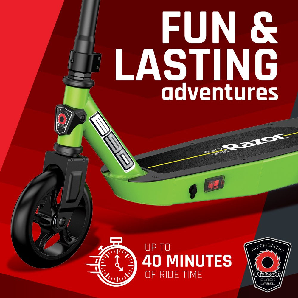 Razor Black Label E90 Electric Scooter - Green, for Kids Ages 8+ and up to 120 lbs, up to 10 mph