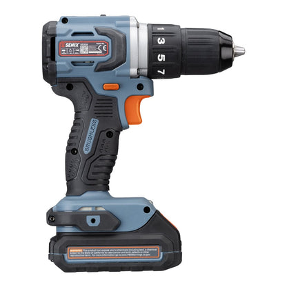 SENIX 20 Volt Max* 2-Tool Cordless Brushless Combo Kit, 1/2-Inch Drill Driver & 1/4-Inch Impact Driver (2 x Batteries and 1 x Charger Included), S2K2B2-01