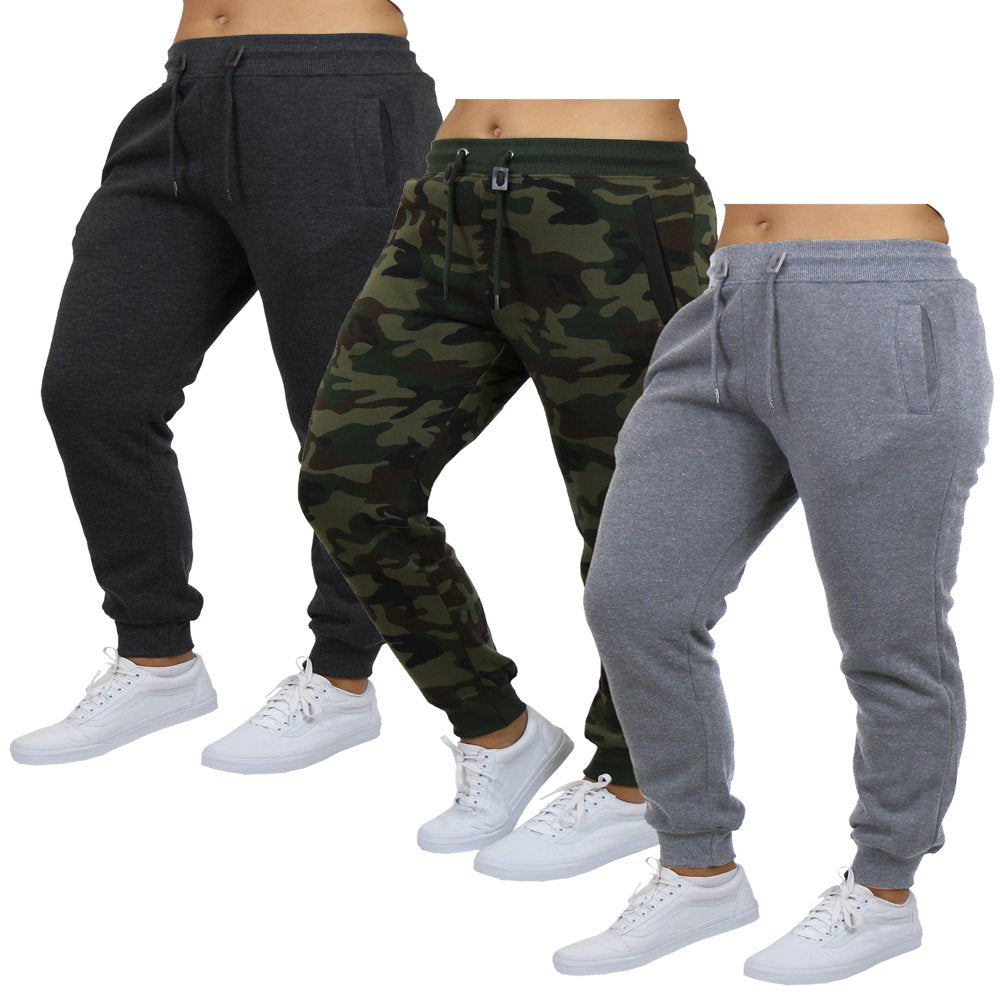 Galaxy by Harvic 3-Pack Women's Loose Fit Fleece Jogger Sweatpants (S-5XL)