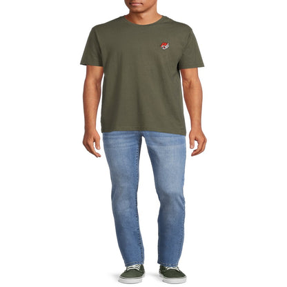 No Boundaries Men's and Big Men's Embroidered T-Shirt with Short Sleeves, Sizes up to 5XL