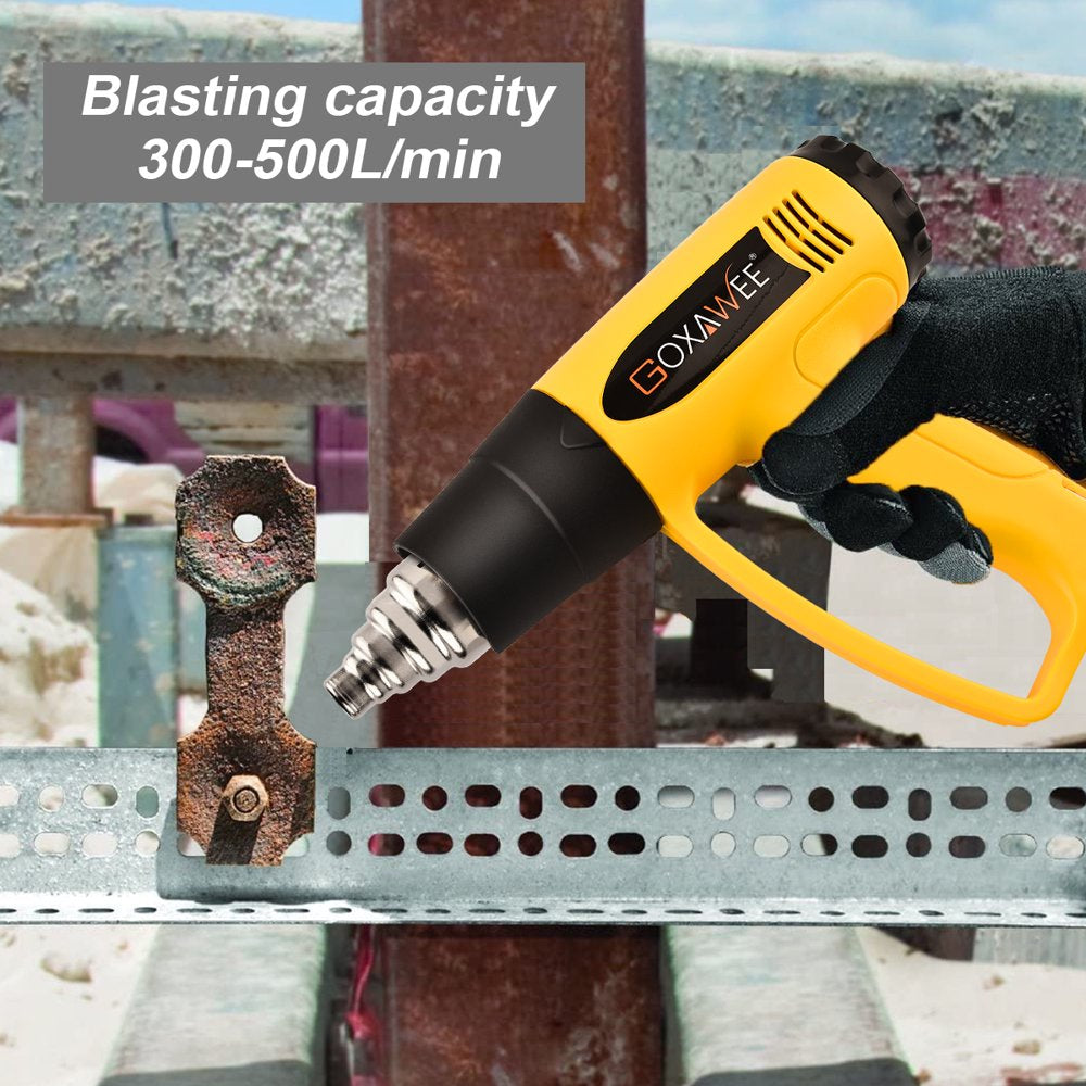 2000W Corded Heat Gun, 140℉~1112℉ Fast Heating, with 4 Nozzles, for Shrinking PVC, Stripping Paint