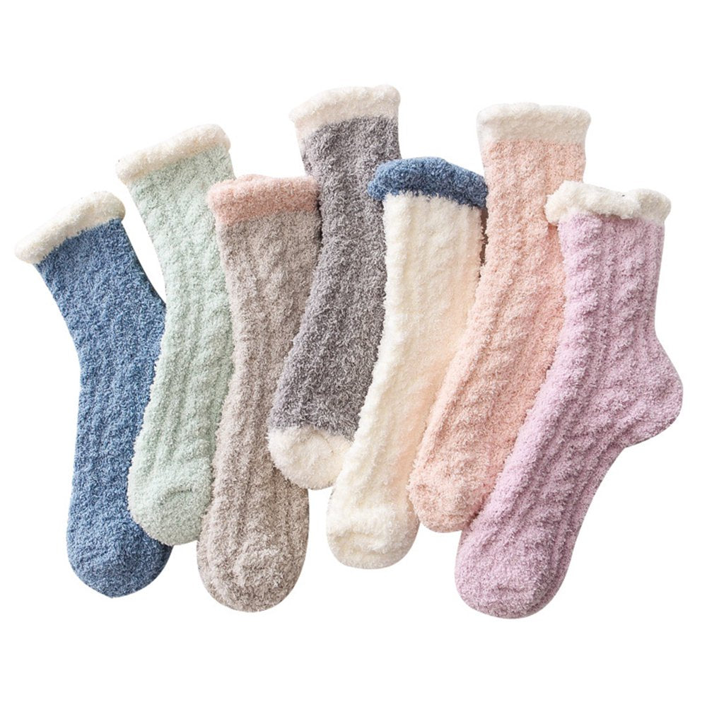 7 Pairs Fuzzy Socks for Women, Fluffy Socks Women, Cozy Socks for Women Slipper Socks