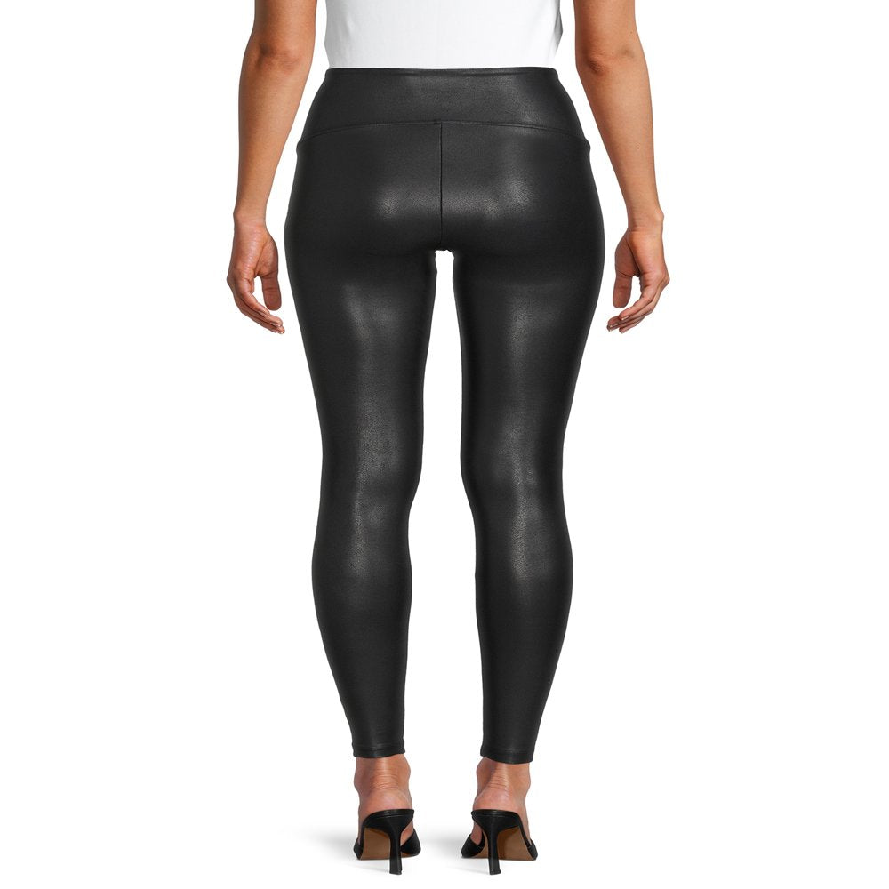 Time and Tru Women's Faux Leather Leggings, Sizes S-3XL