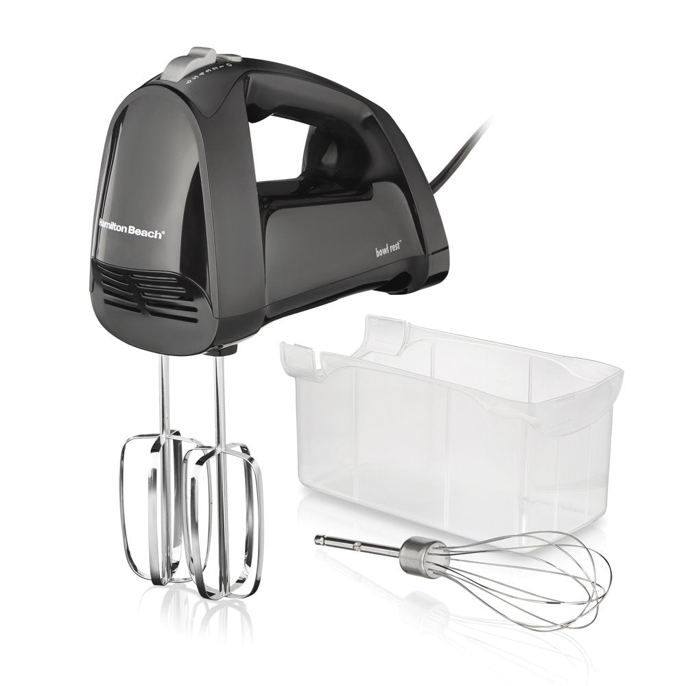 Hamilton Beach 6 Speed Hand Mixer, Quick Burst, Storage Case, Black, 62690