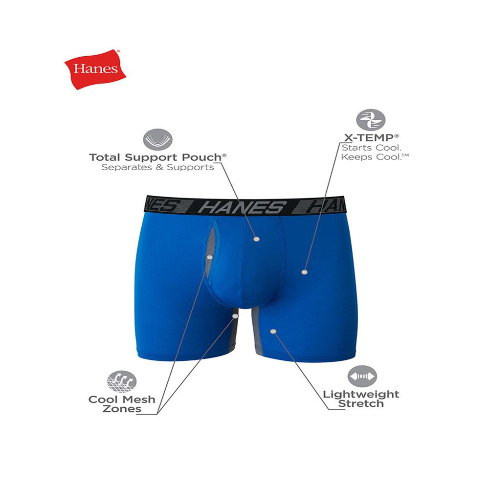 Hanes X-Temp Total Support Pouch Men's Boxer Briefs, Anti-Chafing Underwear, 3-Pack