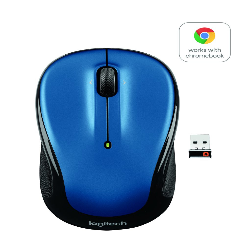 Compact Wireless Mouse, 2.4 Ghz with USB Unifying Receiver, Optical Tracking, Blue