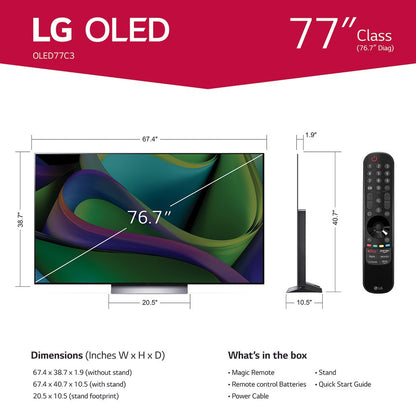 LG 77" Class 4K UHD OLED Web OS Smart TV with Dolby Vision C3 Series - OLED77C3PUA