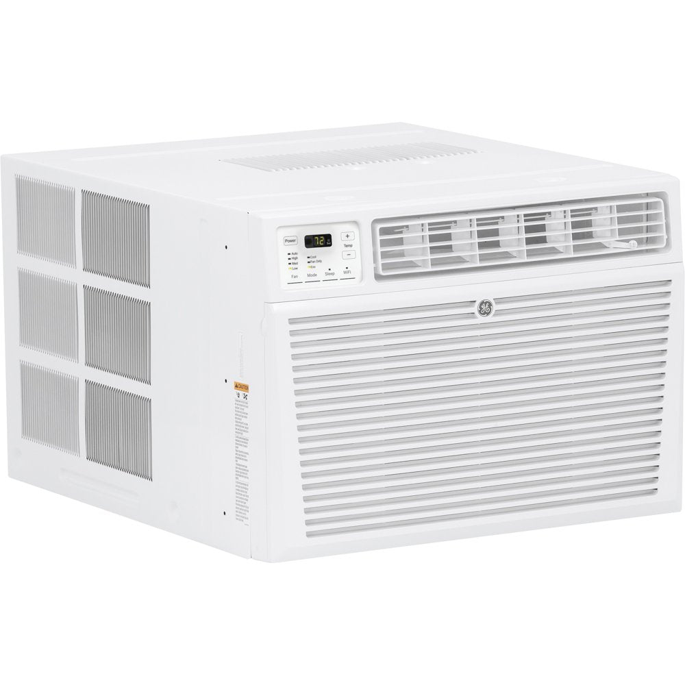 GE® 8,000 BTU 115-Volt Window Air Conditioner with Wifi and Eco Mode for Medium Rooms, White, AEG08LZ