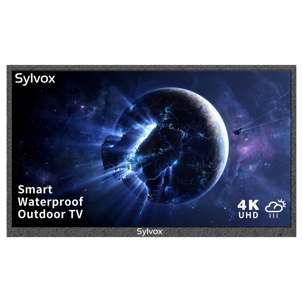 Sylvox 65inch Outdoor TV, 1000 Nits 4K Partial Sun Waterproof TV, Outdoor Smart TV Support Bluetooth & Wi-Fi (Deck Series)